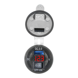 USB ChargervQuickCharge 3.0 with voltmeter and switch - Image 4
