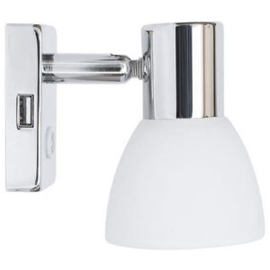 LED lugemislamp kupliga USB pesaga (hõbe) - Image 1