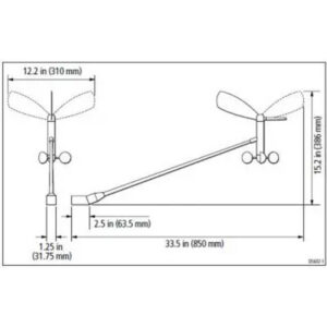 Raymarine Short Arm Wind Vane Transducer (30M cable) - Image 5